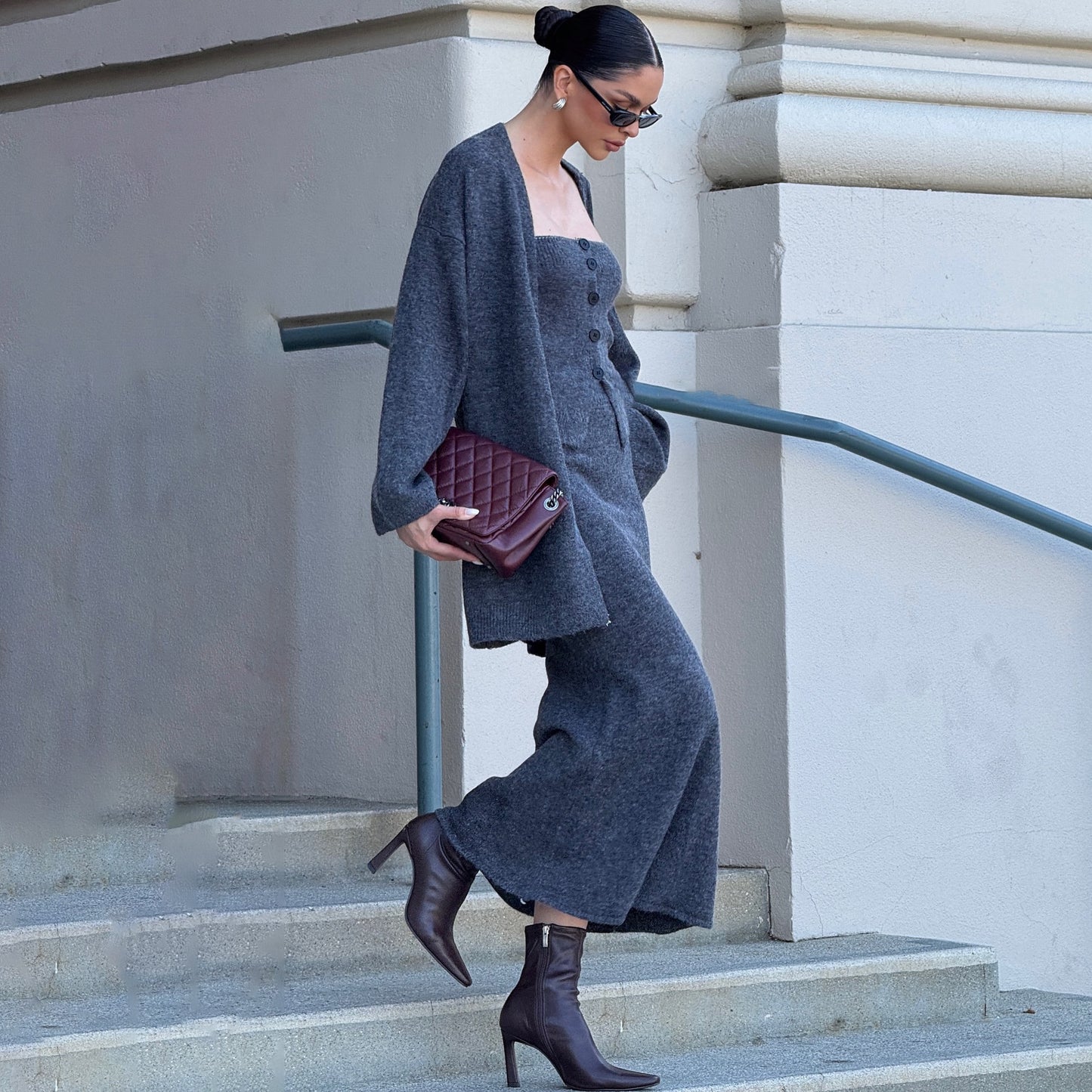 Damen Strickkleid im eleganten Set mit oversized Cardigan Stalluxe