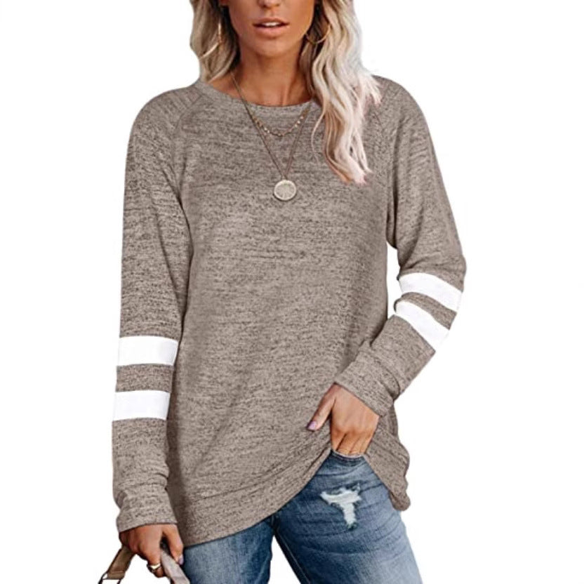 Damen lässiges Langarmshirt mit kontrastierenden Ärmeldetails Stalluxe