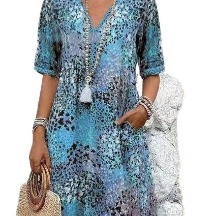 Damen Maxikleid mit ansprechendem floralem Design und praktischen Taschen Stalluxe
