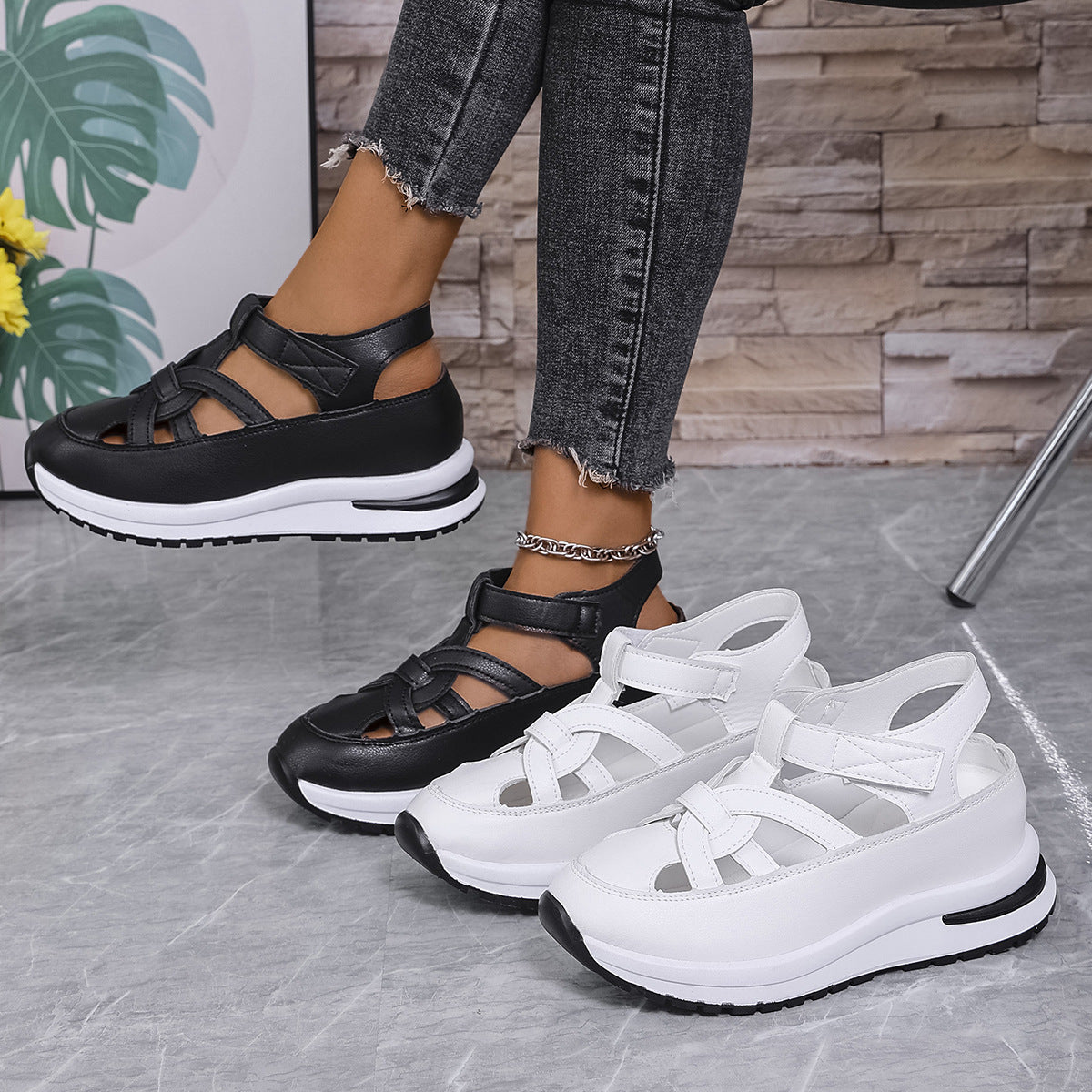 Damen Komfortable Schnürsandalen mit ergonomischer Sohle Stalluxe