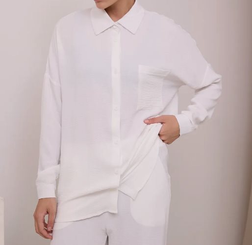 Damen lässige Bluse mit durchgehendem Knopfverschluss und Brusttasche Stalluxe