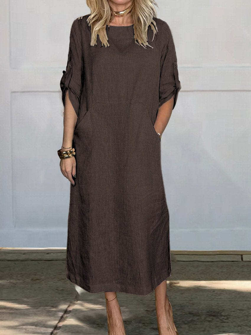 Women's Casual Pocket Maxi Dress Stalluxe