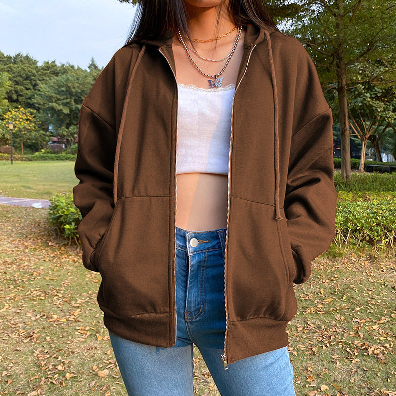 Damen lässige Kapuzenjacke mit großzügigen Taschen Stalluxe