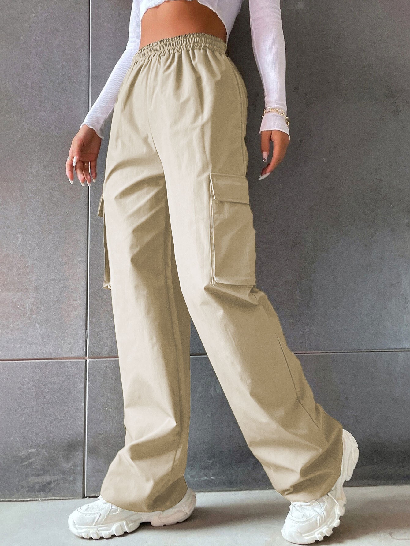 Damen Cargo-Hose mit elastischem Bund und praktischen Seitentaschen Stalluxe