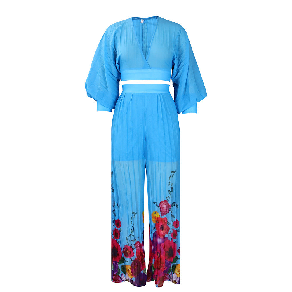 Damen Modischer und luftiger Jumpsuit mit floralem Druck Stalluxe