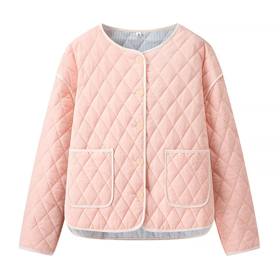 Damen gesteppte Übergangsjacke mit rundem Kragen und praktischen Taschen Stalluxe