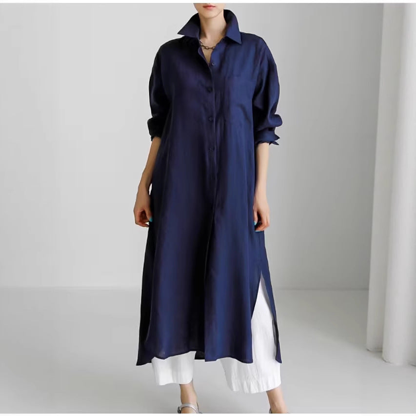 Damen Langarmhemdkleid Stalluxe