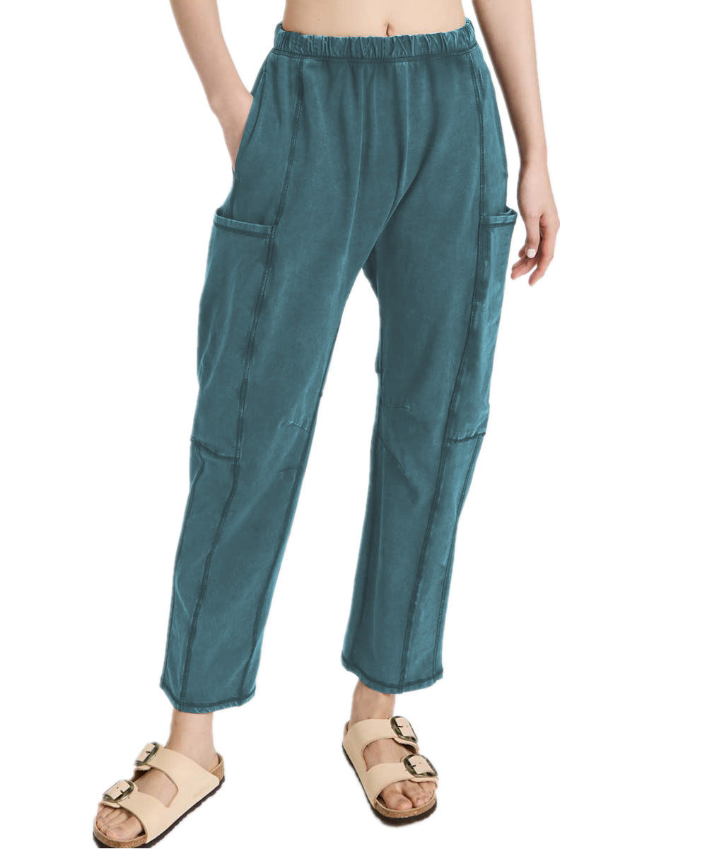 Damen Bequeme Freizeithose mit praktischen Seitentaschen und elastischem Bund Stalluxe