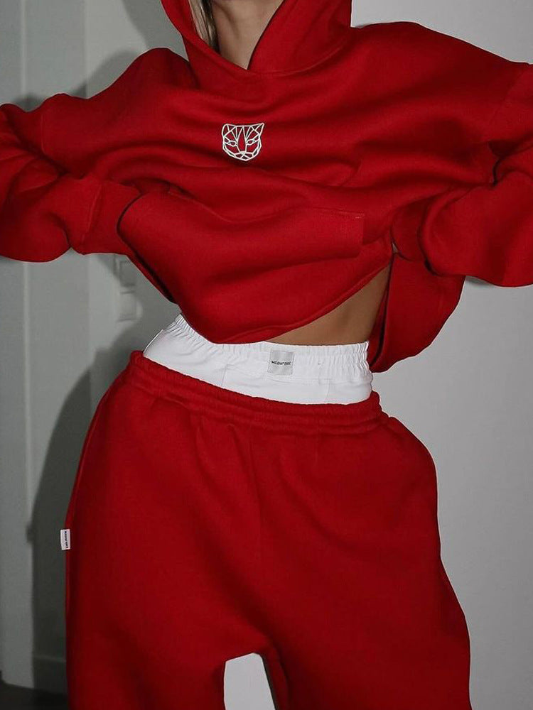Damen lässiger Cropped Hoodie mit weitem Schnitt und entspannter Passform Stalluxe