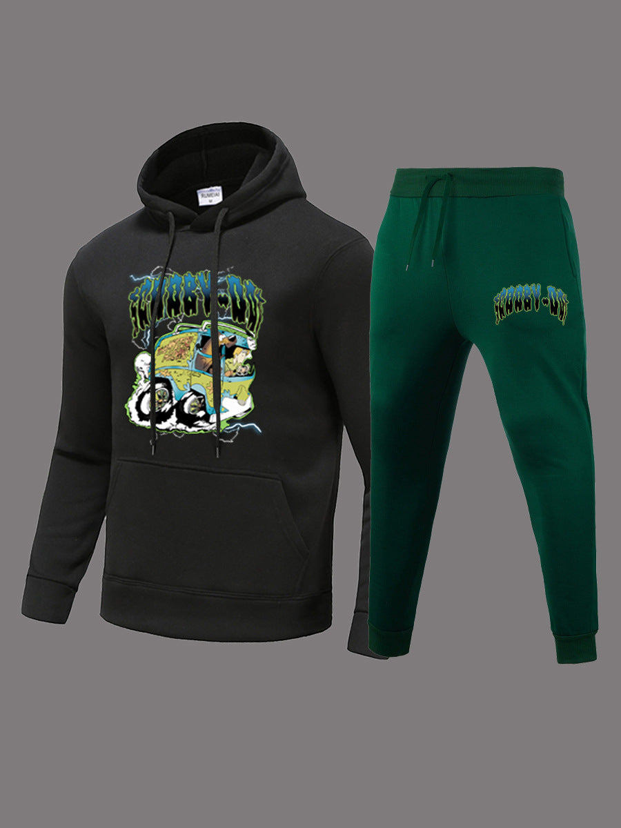 Herren Hoodie- und Jogginghose-Set mit avantgardistischem Grafikdesign und bequemer Passform Stalluxe