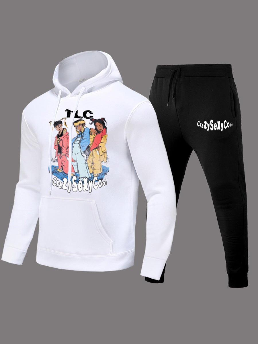 Damen Hoodie und Jogginghose Set mit kreativem Comicdruck Stalluxe