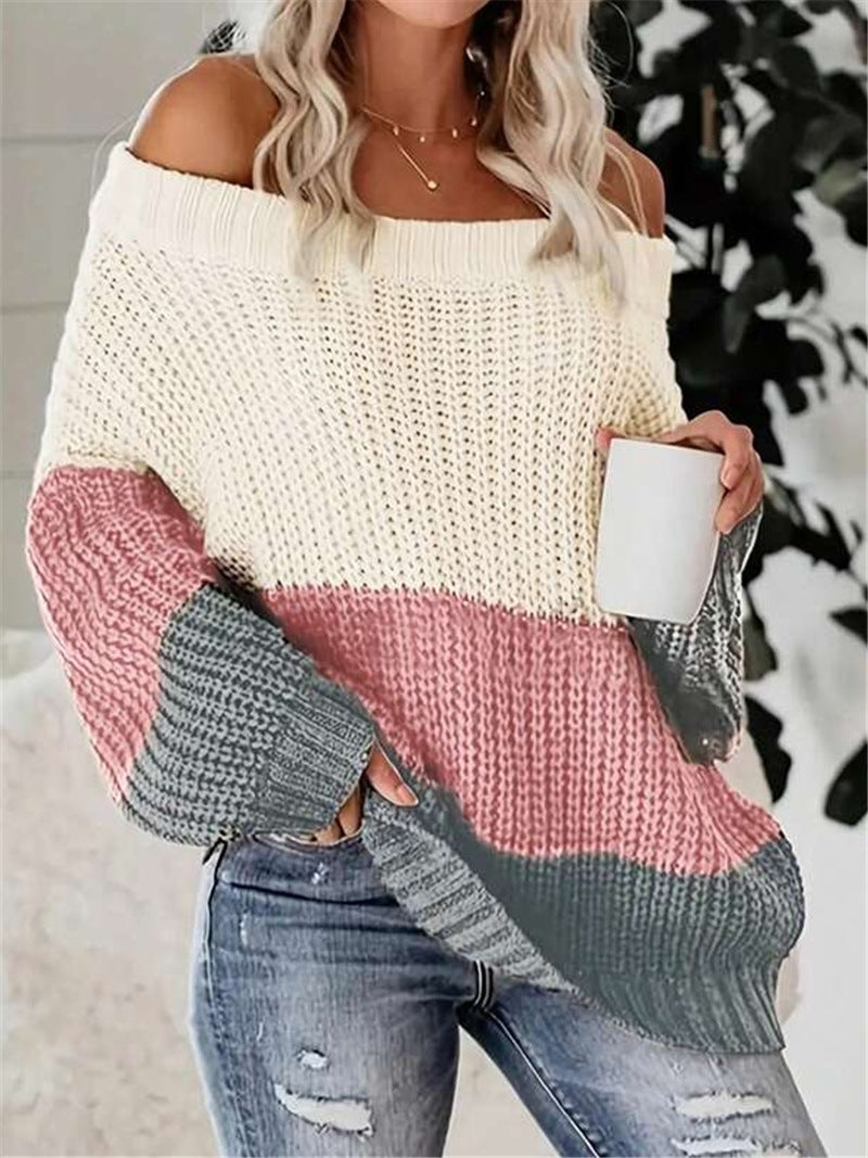 Damen Oversized Strickpullover mit lässigem Schnitt und offener Schulter Stalluxe