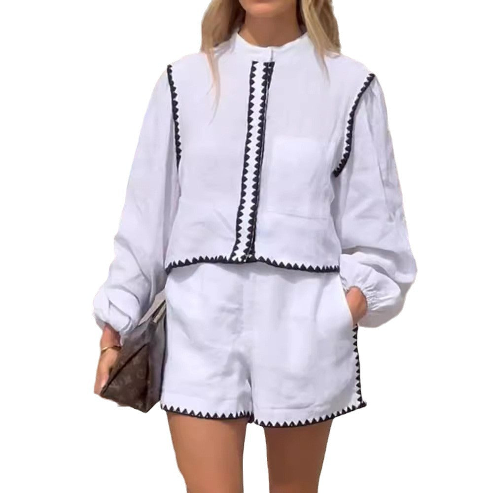 Damen Sommerliches Set mit modischem Kurzarm-Oberteil und lässigen Shorts Stalluxe