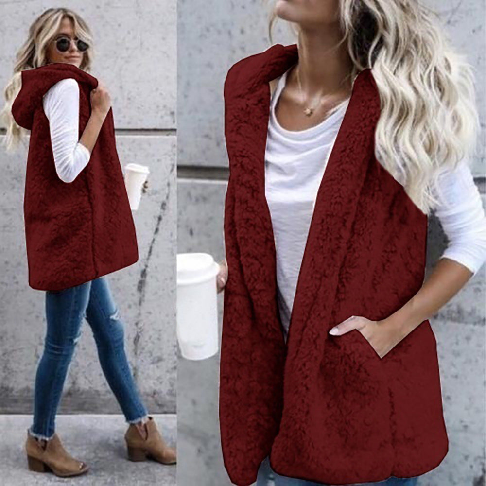 Damen Zarte Fleece-Weste mit praktischen Taschen und offenem Schnitt Stalluxe