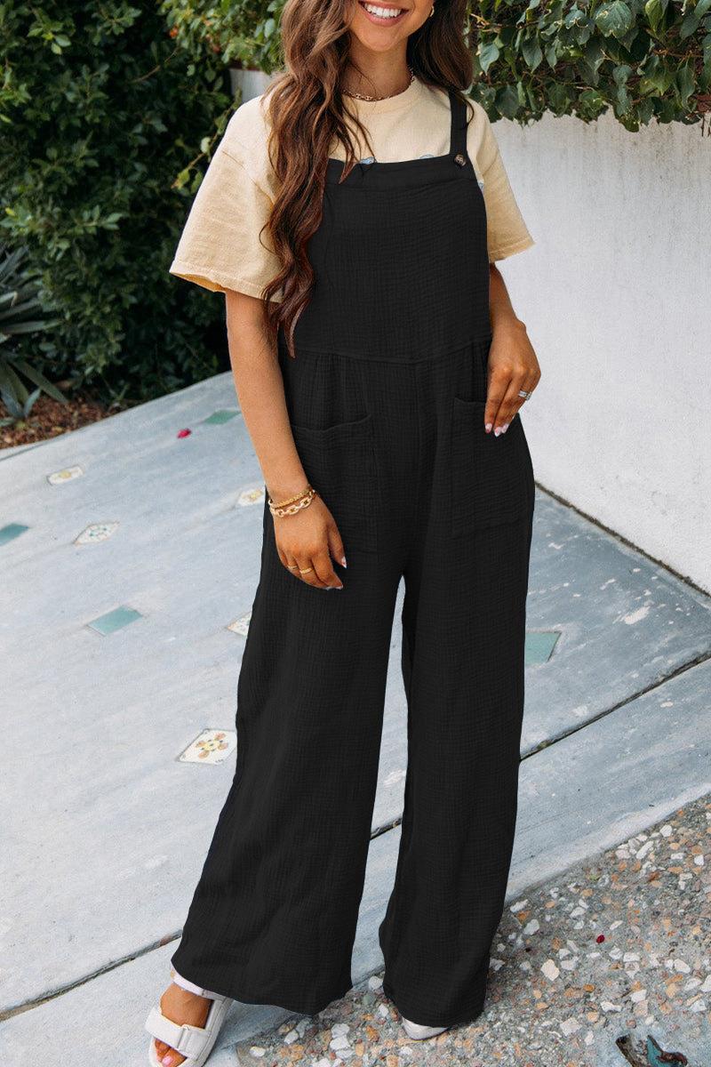 Damen Lässiger Overall mit praktischen Taschen und weitem Bein Stalluxe