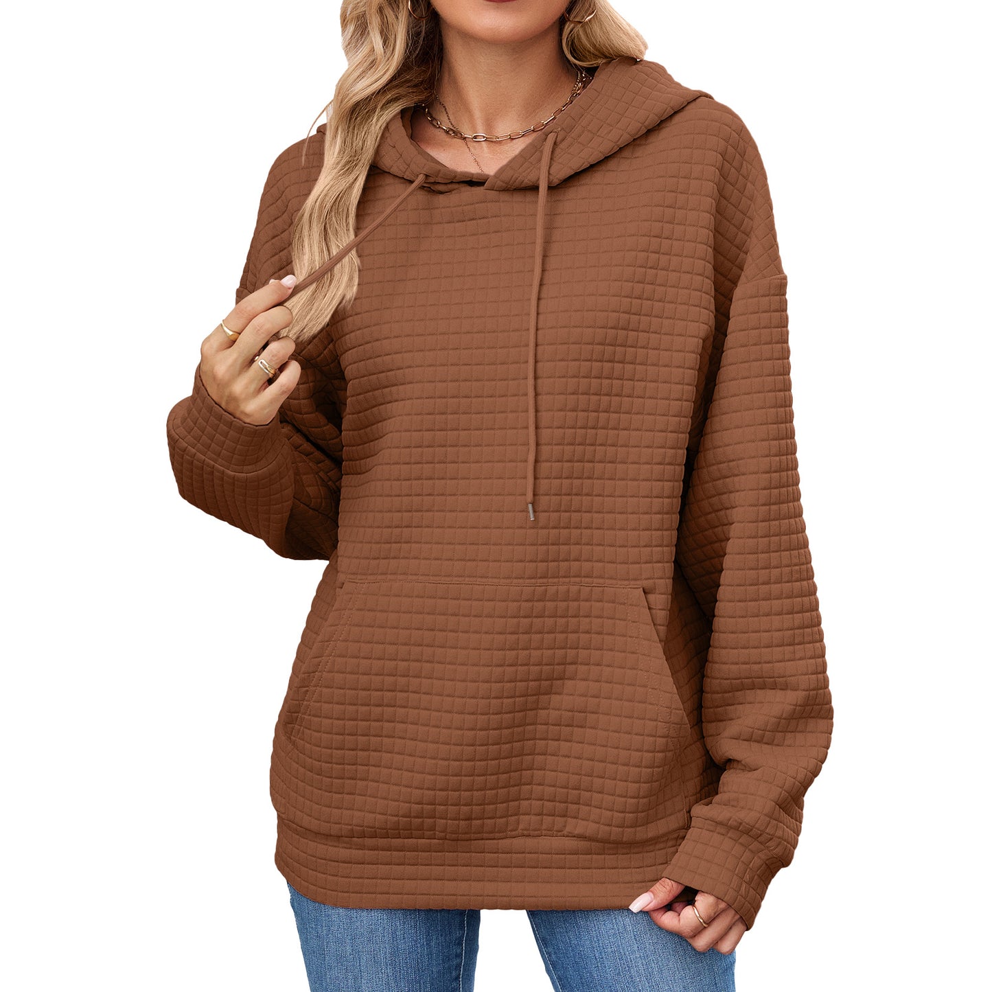 Damen Hoodie mit besonderen Strukturdetails Stalluxe