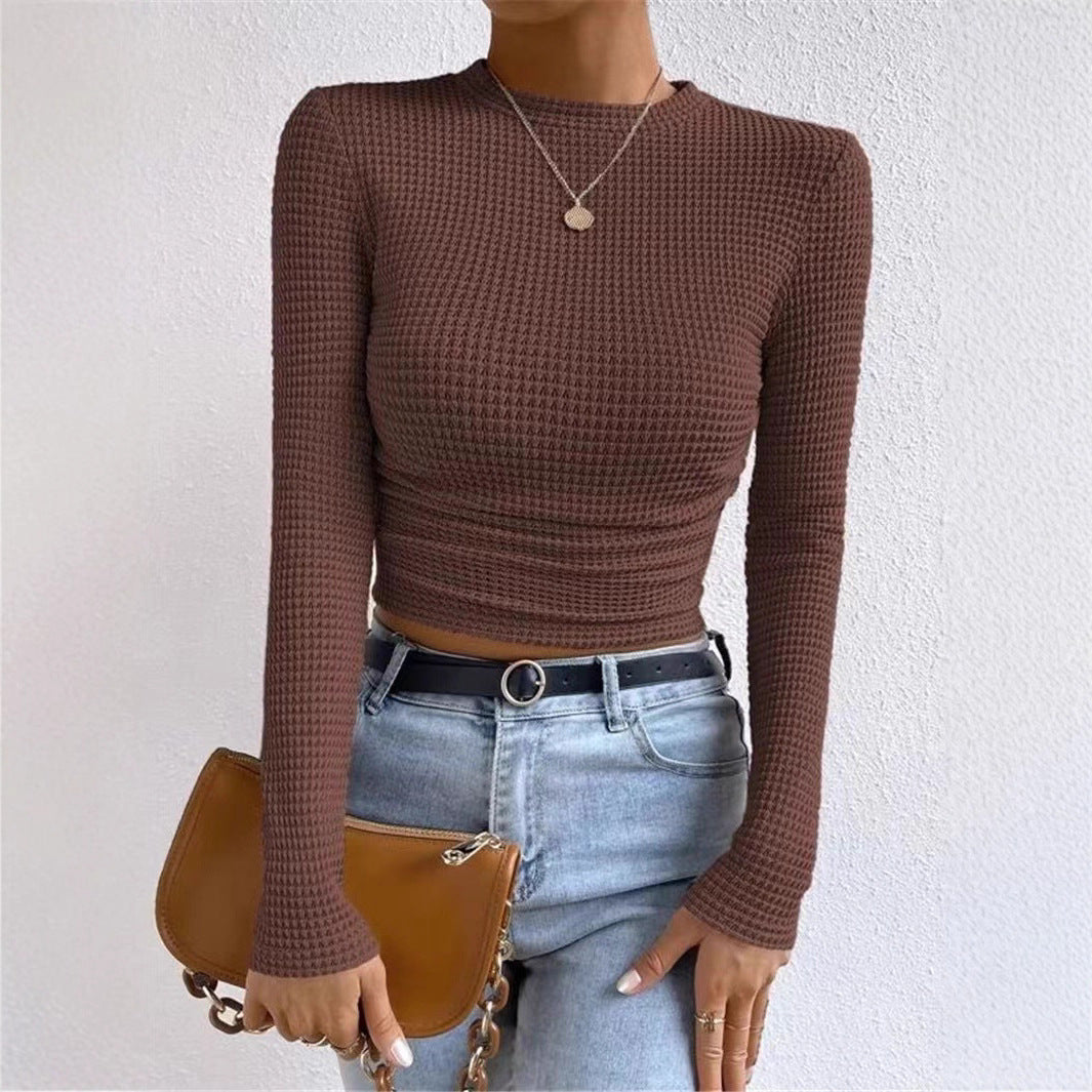 Damen Langarm Shirt aus strukturiertem Waffelstoff Stalluxe