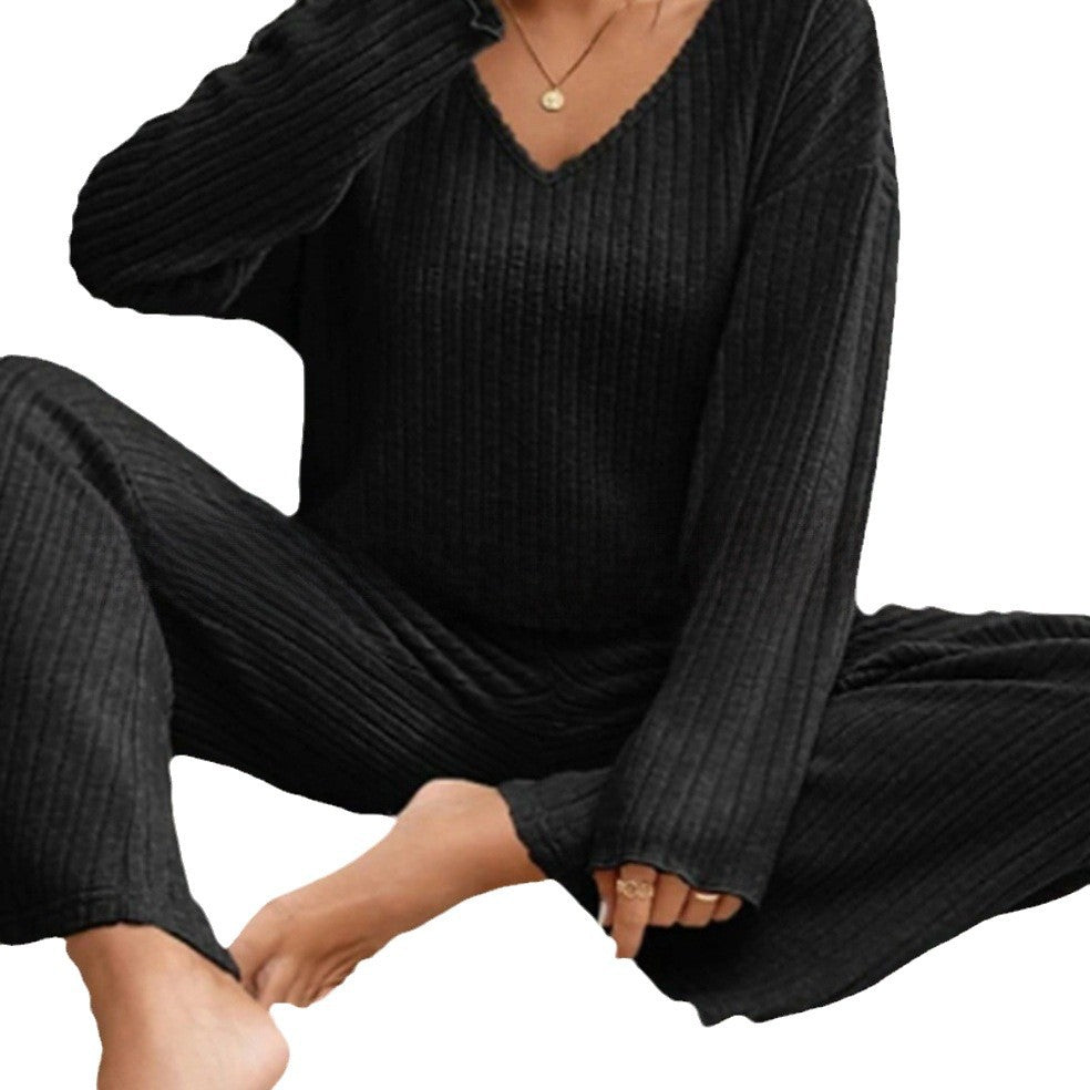 Damen Lässiges Strickoberteil und Hosen Set Stalluxe