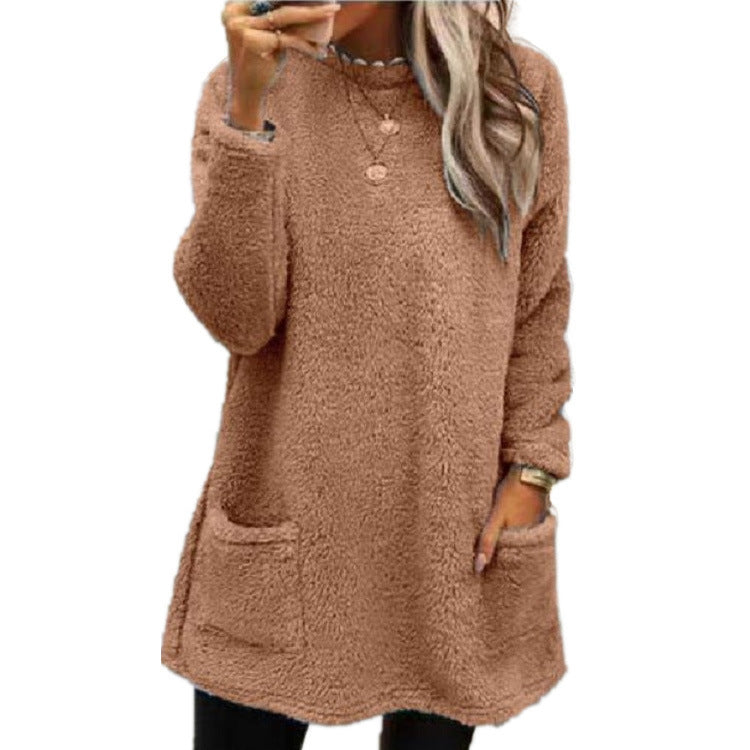 Damen kuscheliger Oversized-Pullover mit Taschen Stalluxe