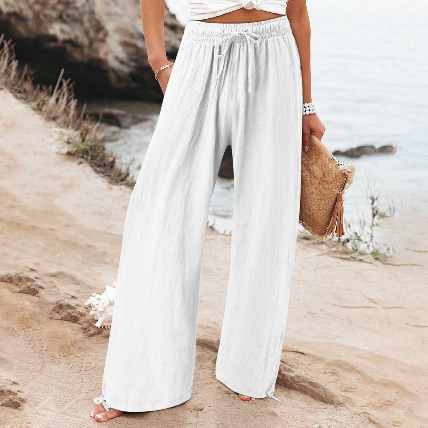 Damenweite und luftig fallende Sommerhose Stalluxe