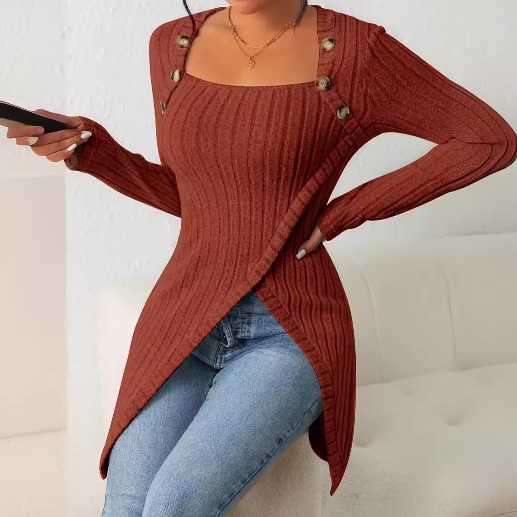 Damen Langarmshirt mit ausgefallenem Schnitt Stalluxe