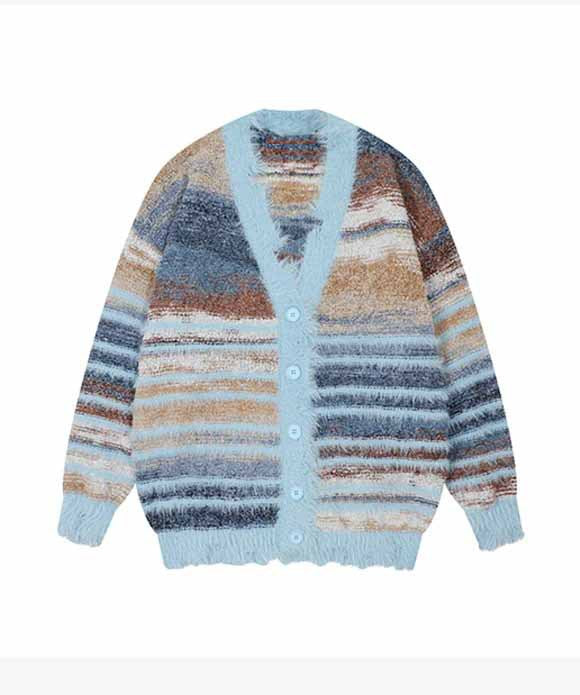 Damen Strickjacke mit farbenfrohem Muster und weichem Material Stalluxe