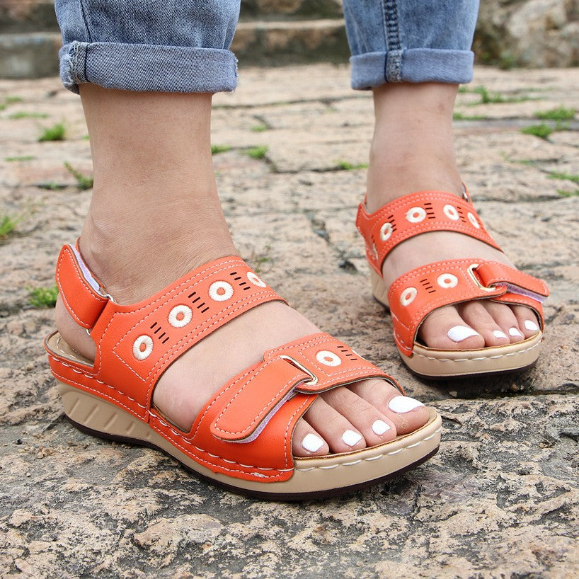 Damen Komfortable Wedgesandalen mit verstellbaren Riemen und Atmungsaktivität Stalluxe