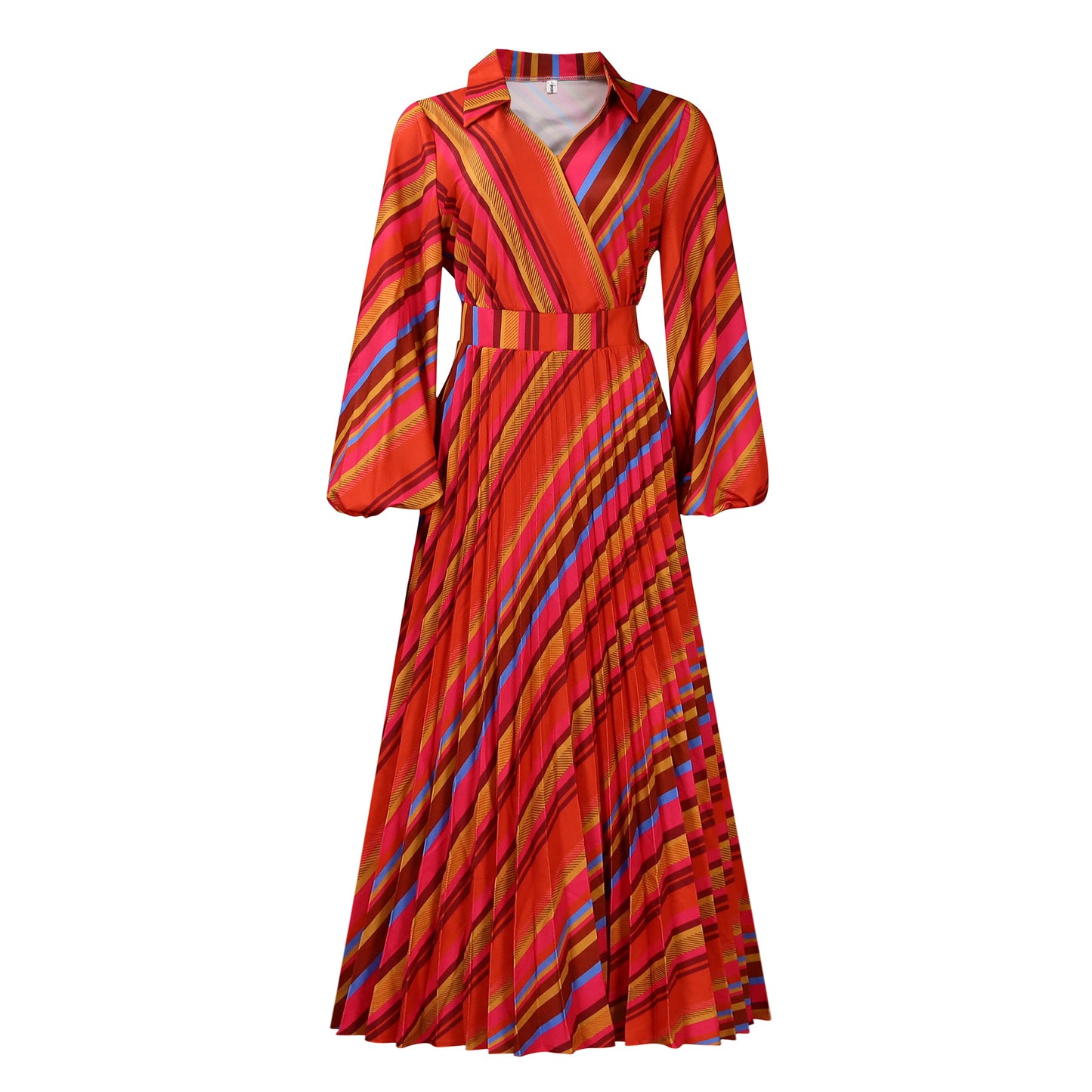 Damen Maxikleid mit plissiertem Design und schickem Hemdkragen Stalluxe