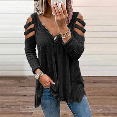Damen Strickpullover mit modischen Cut-Out-Ärmeln Stalluxe