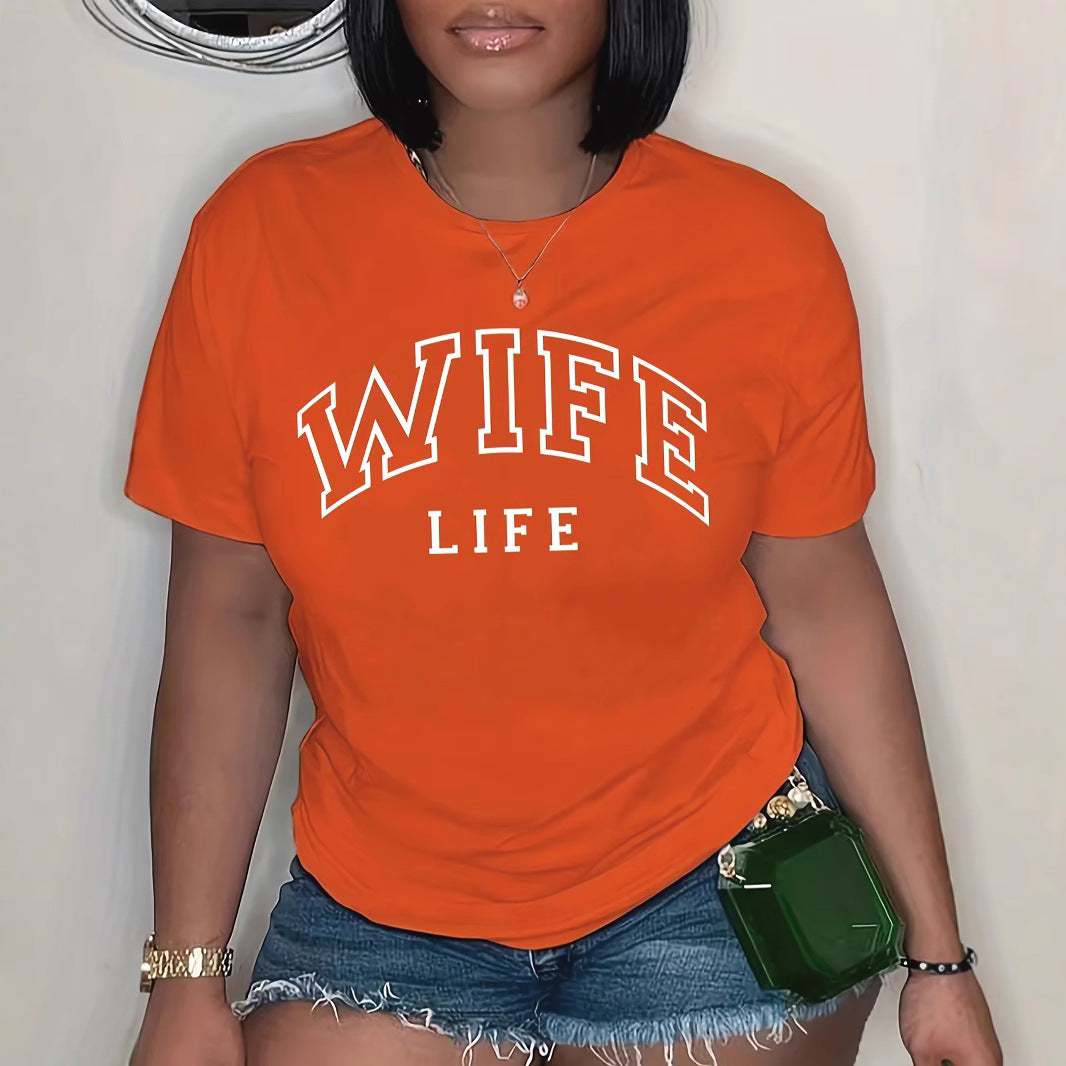 Damen T-Shirt mit auffälligem Schriftzug und lässigem Schnitt Stalluxe