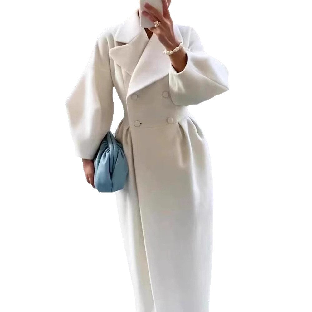 Damen Trenchcoat mit asymmetrischem Schlitz und puffärmeligen Details Stalluxe