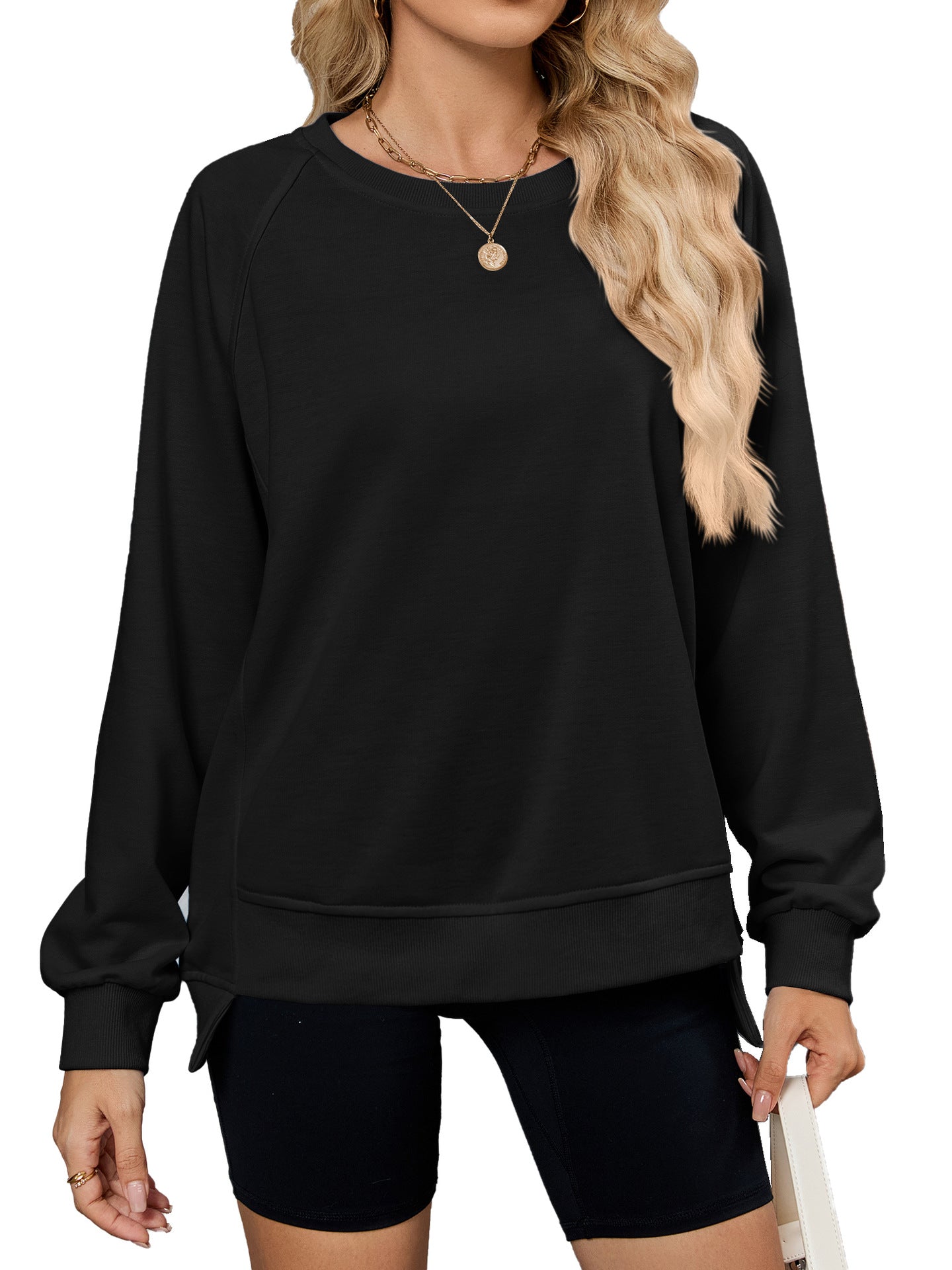 Damen lässiges Sweatshirt mit seitlichen Schlitzen und lässiger Passform Stalluxe