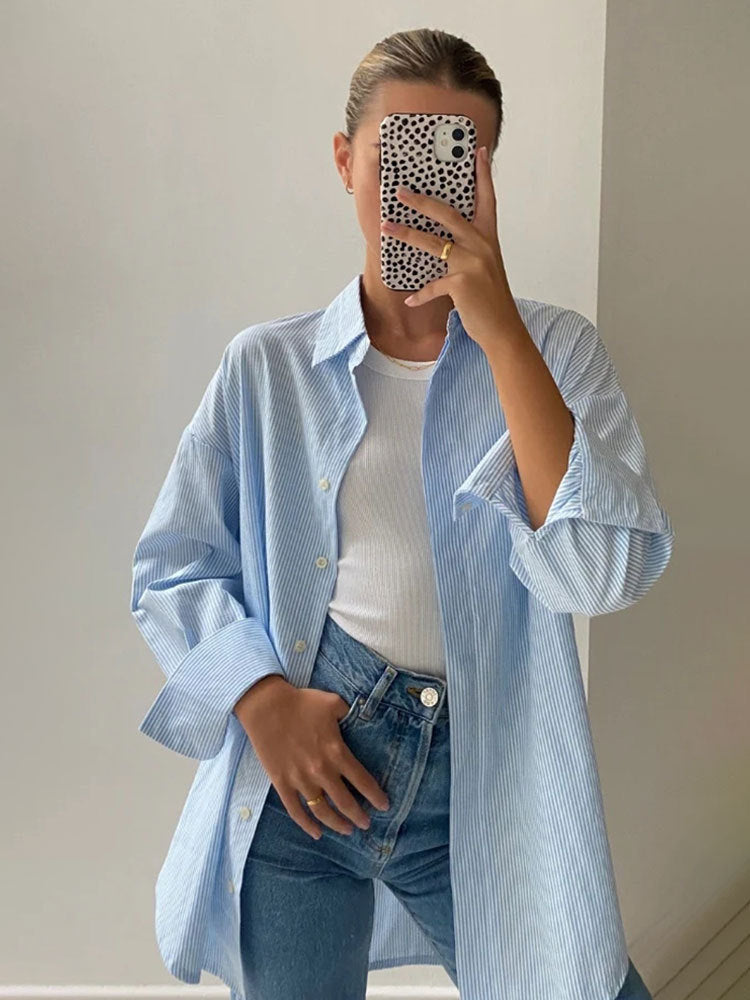 Damen Oversized Hemdbluse Stalluxe