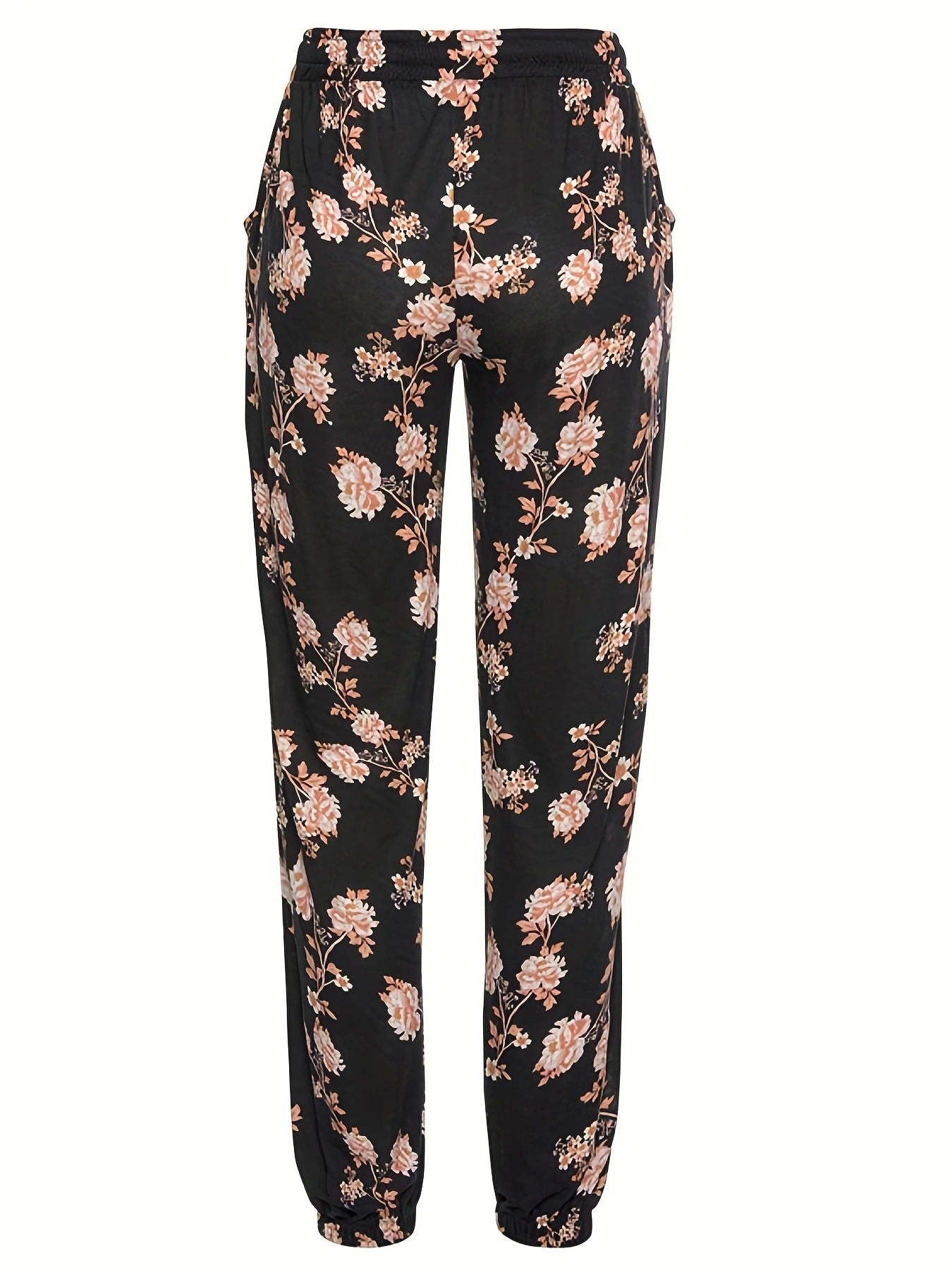 Damen Freizeithose mit floralem Muster und elastischem Bund Stalluxe