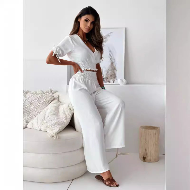 Damen luftiger Cropped-Top mit elastischem Bund und trendigem Design Stalluxe