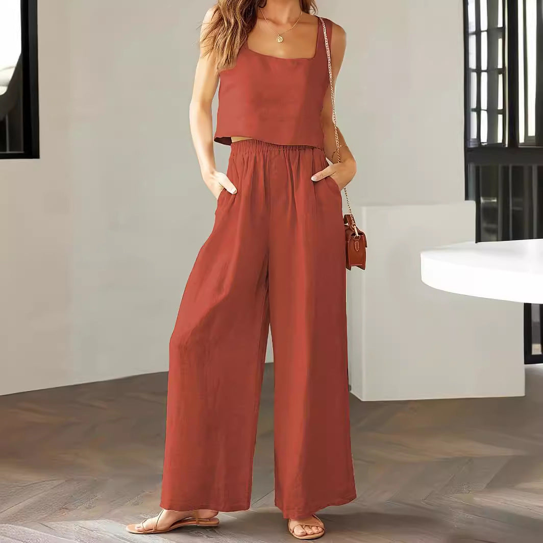 Damen Lässiger Jumpsuit mit weiten Beinen und praktischen Taschen Stalluxe