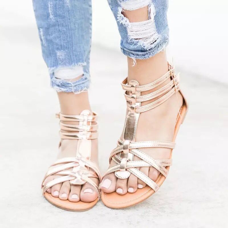 Damen Grafisch gemusterte Riemchensandalen mit verstellbarem Knöchelriemchen Stalluxe