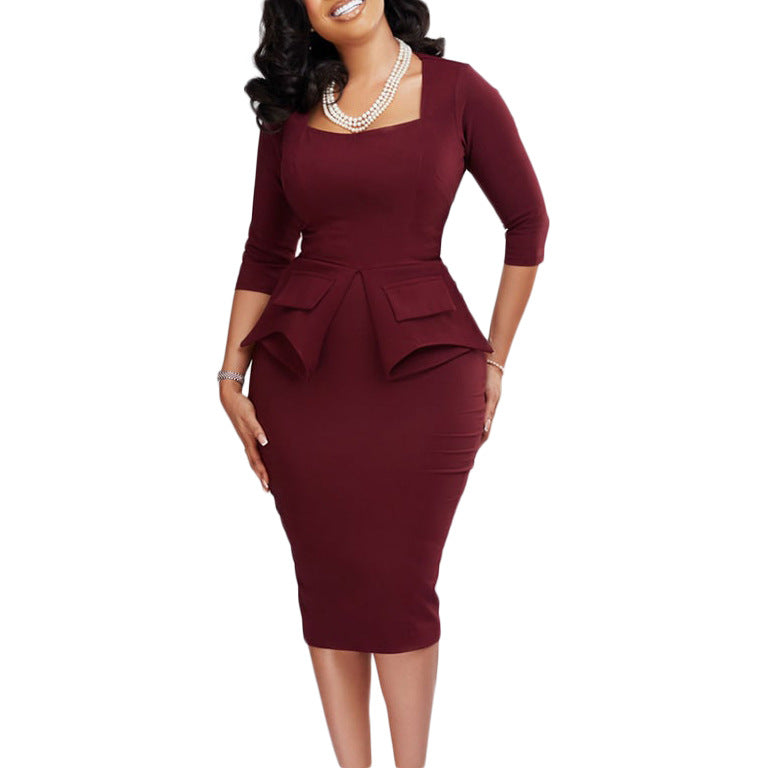 Damen Elegantes Etuikleid mit modischer Schößchen-Silhouette und praktischen Taschen Stalluxe
