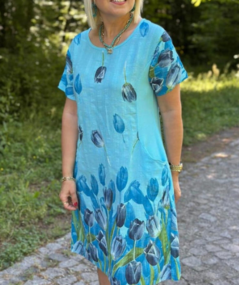 Damen Freizeitkleid mit floralem Muster und lässigem Schnitt Stalluxe