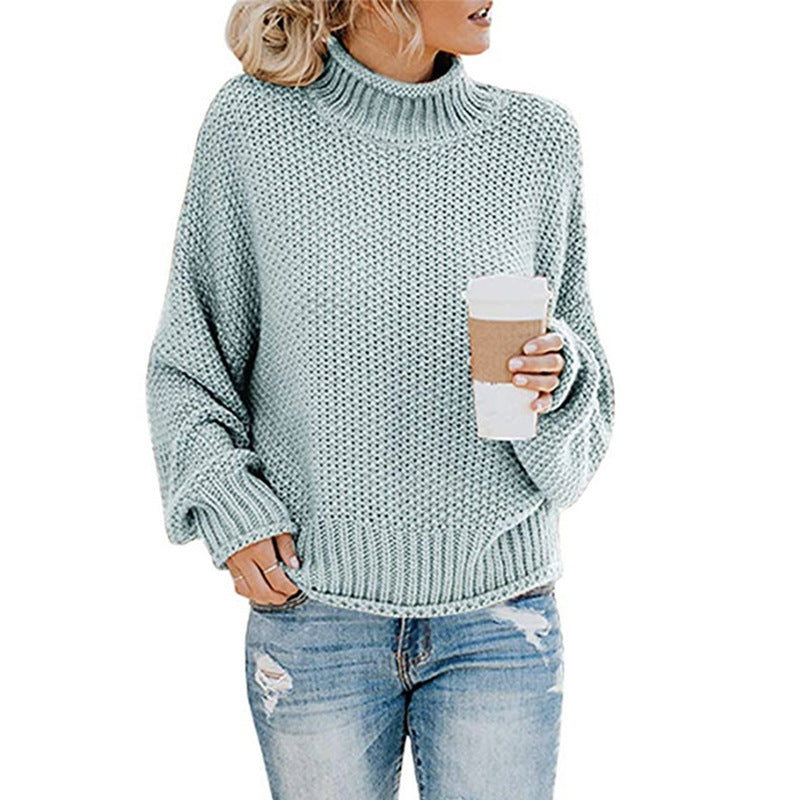 Damen Grobstrickpullover mit hohem Kragen Stalluxe