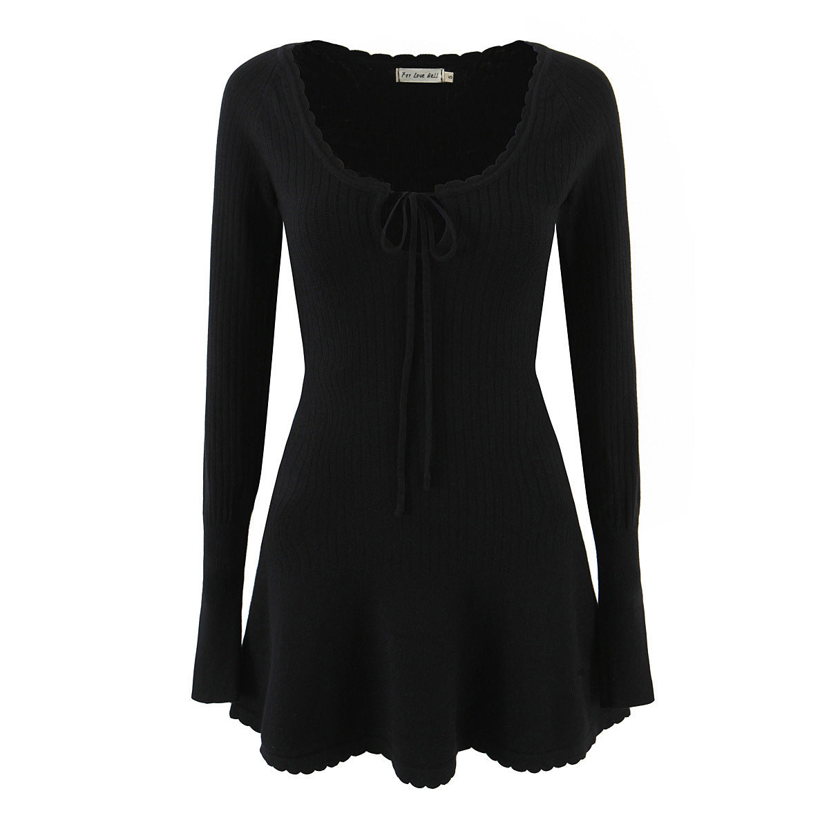 Damen Strickpullover mit elegantem V-Ausschnitt und schickem Rüschensaum Stalluxe