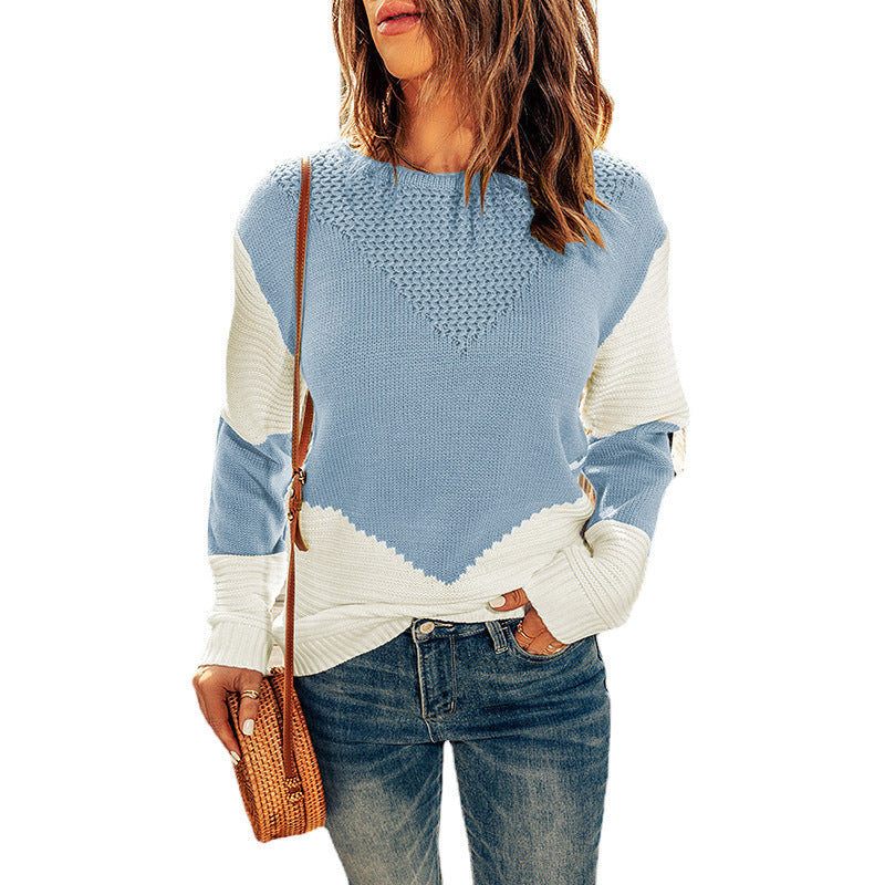 Damen Strickpullover mit modernem Farbblock und strukturiertem Design Stalluxe