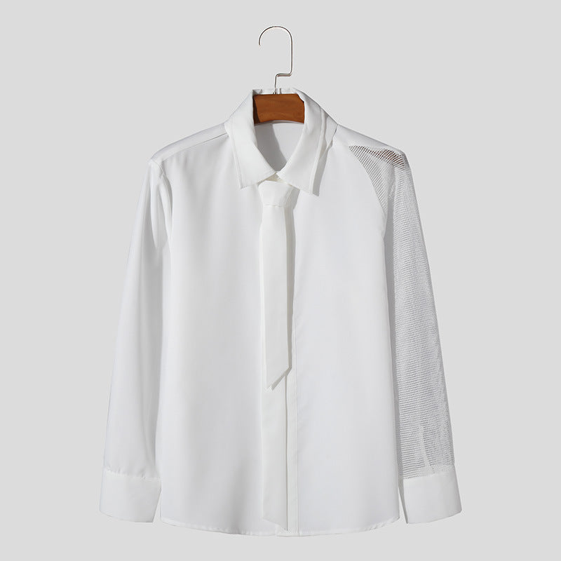 Damen Langarm Bluse mit transparenten Netzdetails Stalluxe