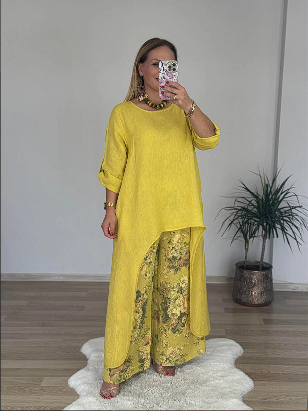 Women's Relaxed Fit Linen Tunic Top Stalluxe