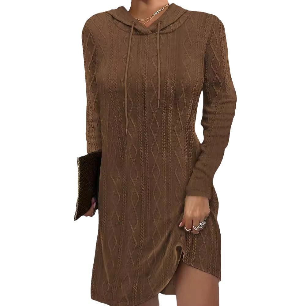 Women's Hooded Knit Sweater Dress Stalluxe