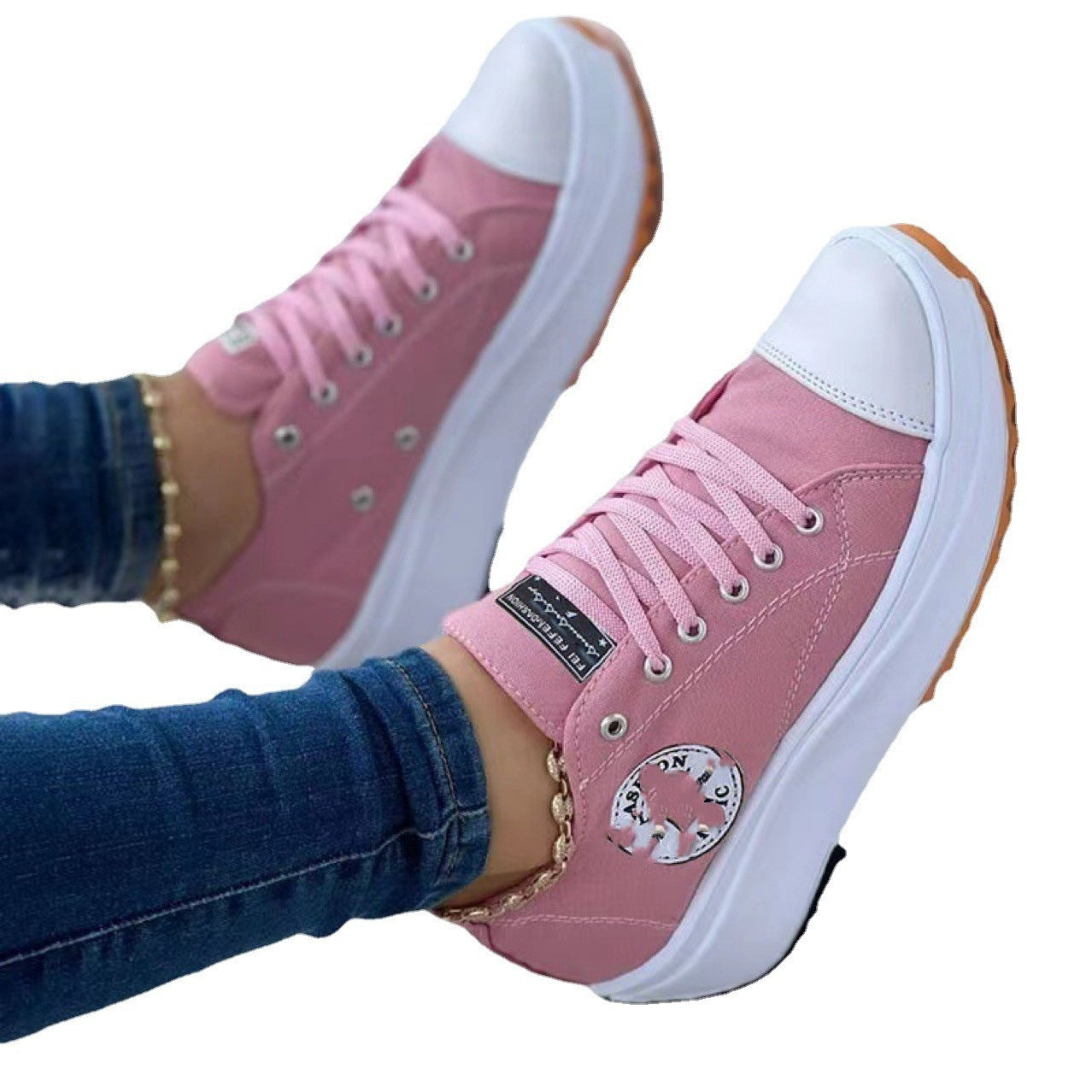Damen Sportliche Canvas Sneakers im urbanen Design mit Gummisohle Stalluxe