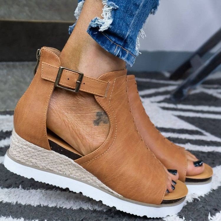 Damen Schnürsandalen mit Keilabsatz Stalluxe