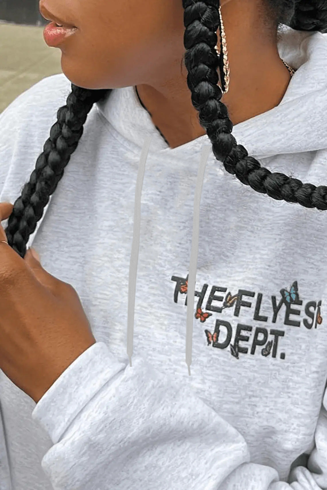 Damen Kapuzenpullover mit buntem Schmetterlingsdruck Stalluxe
