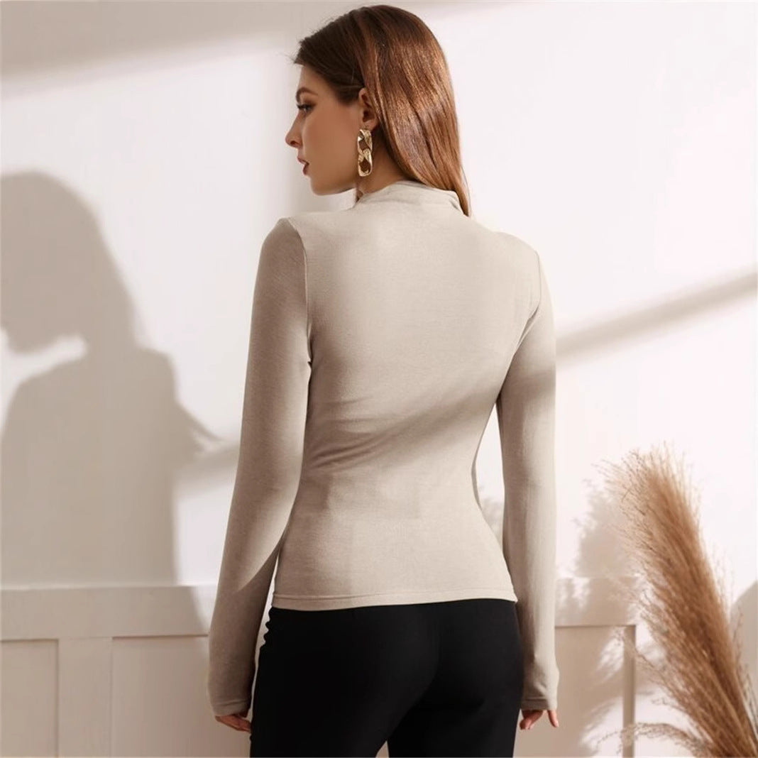 Damen Langarm-Shirt mit elegantem Wickeldesign Stalluxe
