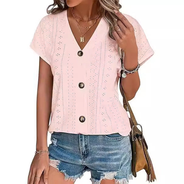 Damen genähte Bluse mit Knopfleiste Stalluxe